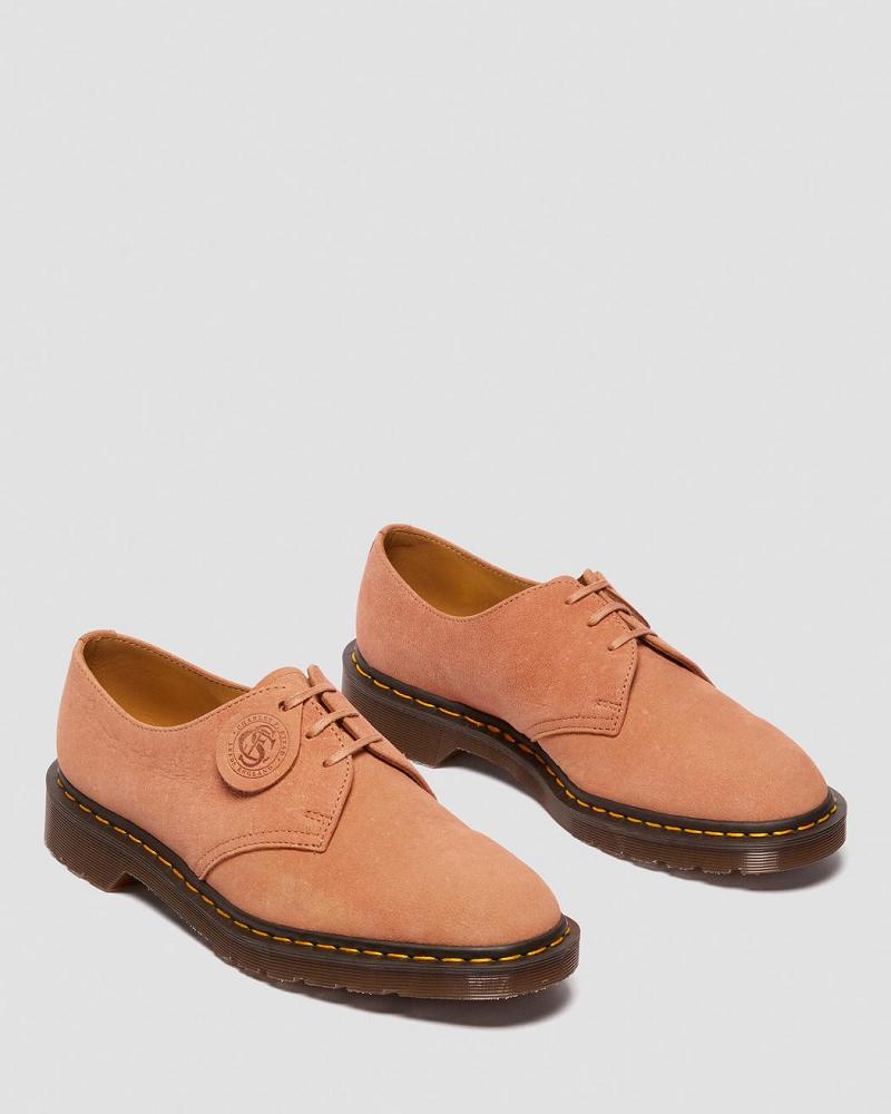 Women's Dr Martens 1461 Made in England Nubuck Leather Oxfords Shoes Pink | AU 356XYU